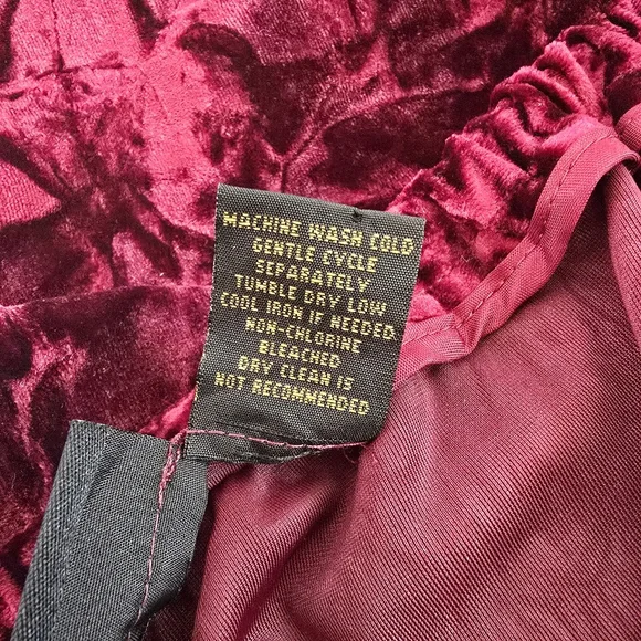 Grace Dane Lewis Crushed Velvet Burgundy Maroon Full Skirt Elastic Waist Size 14 - Picture 7 of 8